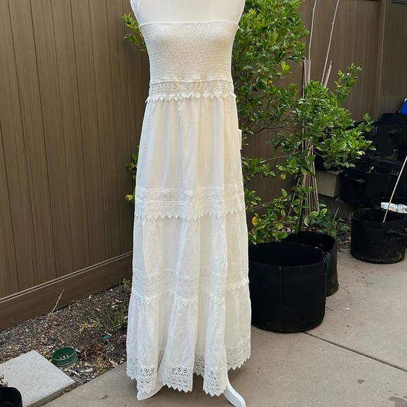Lulus Mediterranean Moments White Lace Strapless Tiered Maxi Dress  XL  … - Picture 5 of 16